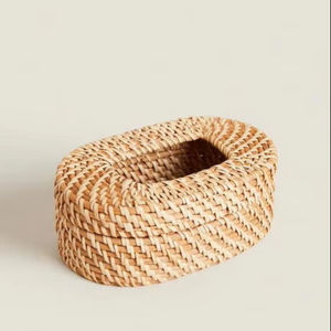 Soporte para toallitas de ratán para bebé, soporte para toallitas de ratán bicolor - Product Image 1