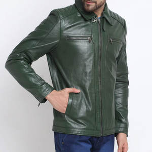 Veste à col montant en cuir de haute qualité de style High Street pour hommes, vêtements d'hiver décontractés, veste d'hiver à la mode - Product Image 3