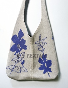 100% Fairtrade coton biologique écologique pliable imprimé floral sac fourre-tout tricoté porte-vêtements - Product Image 2