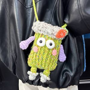 Crochet <b>Cute</b> Funny Small Flower Cartoon Cotton Fashion Portable Coin <b>Purse</b> Korean Shoulder Crossbody Mobile Phone Bag New - Product Image 3