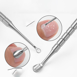 Pousse-cuticules en acier inoxydable Nettoyeur d'ongles portable pour peau morte - Product Image 2