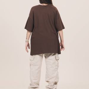 100% algodón manga corta Camiseta cuello redondo de gran tamaño y longitud larga para hombres y mujeres diseño personalizado impresión Digital sólida en blanco - Product Image 4