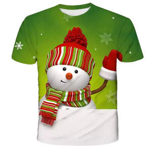 <b>Christmas</b> Quick Dry Men's T-<b>Shirts</b> <b>Christmas</b> Theme Printed Light Knitted 100% Polyester Wholesale Supply - Product Image 1