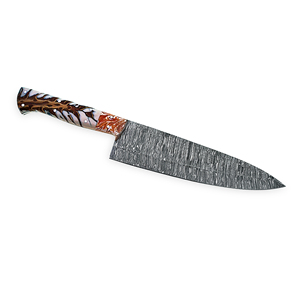 มีดทำครัวเหล็กดามัสกัสทำด้วยมือใบมีดคมแบบสั่งทำ - Product Image 3