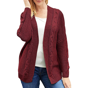 Venta al por mayor de las mujeres Casual cárdigan manga larga de punto suéter de secado rápido prendas de vestir sueltas suéter largo Cárdigan para las mujeres OEM - Product Image 1
