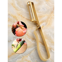 Éplucheur manuel de pommes de terre et légumes Gold Side en acier inoxydable, outil de cuisine ergonomique et durable