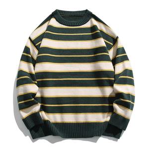 Nouveau 100% laine respirant hommes chandails hiver pull ample couleur unie col rond à manches longues chandails tricotés personnalisés - Product Image 1