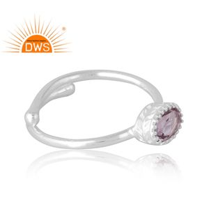 Anillo de piedras preciosas de amatista Rosa Natural de Plata de Ley 925, joyería personalizada para mujer, regalo para ella - Product Image 4