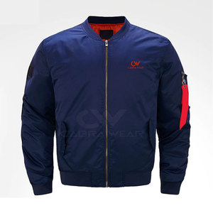 Custom Winter Men's Stand Collar Front Logo <b>Fleece</b> Bomber Jacket-Quick Dry & Breathable Wholesale OEM Service - Product Image 1
