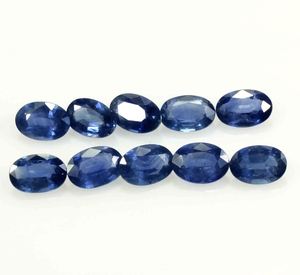 พลอยไพลินสีน้ำเงินธรรมชาติ รูปทรงวงรี เจียระไนเหลี่ยม สำหรับทำเครื่องประดับ คุณภาพเยี่ยม ได้รับการรับรอง ขนาด 2x4 มม. ถึง 8x10 มม. - Product Image 1