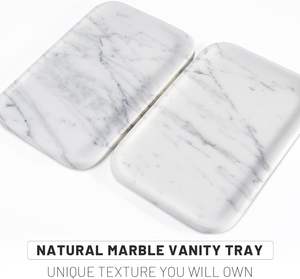 Plateau de rangement pour bijoux et vaisselle en céramique Arabescato à un seul niveau pour la salle de bain, le bureau, le comptoir - Product Image 4