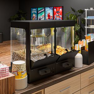 Machine à Popcorn Commerciale avec Chauffe-Nacho - 1,31 kW - 5 kg/h - avec 1 cuve - Noir - Product Image 6