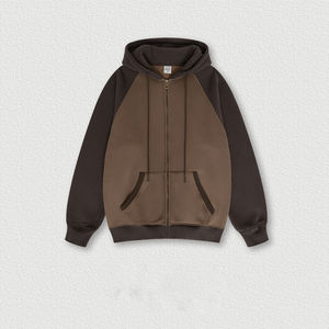 ผู้ผลิตจัดหาเสื้อฮู้ดดี้พรีเมียมบุขนแกะแบบซิป สีบล็อก น้ำหนัก 400 กรัม สำหรับผู้ชายและผู้หญิง ตามสั่ง - Product Image 5