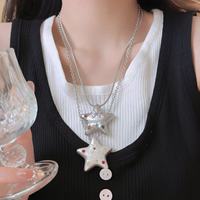 Collier Pendentif Étoile Zircon Colorée Dopamine Lucky Star pour Femme, Bijou Mignon en Alliage de Zinc avec Strass, Vente en Gros, Cadeau