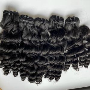 แฮร์วีฟผมมนุษย์ผมตรงเป็นลอนผมแบบจีนดิบเกรดผมลอนธรรมชาติ - Product Image 1