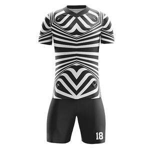 Uniforme de fútbol de mezcla de algodón transpirable para hombre, conjunto lavable a máquina unisex para temporada de otoño y verano Francia, camisetas de fútbol - Product Image 1