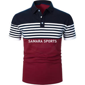 Venta al por mayor de los hombres de manga corta Turn-Down Polo Poliéster Regular Fit Hombre de negocios de trabajo Polos - Product Image 1