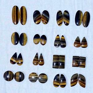 คู่ตาเสือธรรมชาติอัญมณีหลวมต่างหูใช้คู่ล่าสุดอัญมณีหลวมทำอัญมณีคู่ธรรมชาติ - Product Image 6