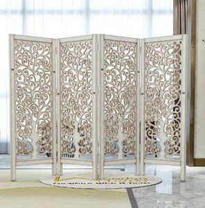 Pantallas de madera personalizadas indias modernas al por mayor partición plegable independiente tallada a mano para sala de estar Pantalla de pared de salón - Product Image 4