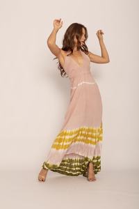 Robe Maxi Boho pour femmes à la mode Tie Dye Backless Beach Wear Taille naturelle pour femmes et filles - Product Image 4