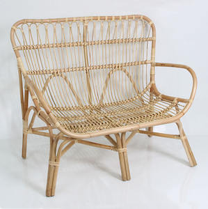 Modern Natural Polished Rattan Loveseat Sofa Chair Cushion Handwoven Wicker <b>Bench</b> Eco-Friendly Entry Park for Patio Living Room - Product Image 5