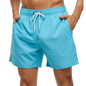 Bañador de secado rápido para hombre, pantalones cortos de playa con cierre elástico, bolsillos con cremallera y forro de malla - Product Image 1