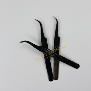 แหนบดัดขนตา GETUP BROSONS IMPEX Curve Eyelash Fiber Tip 10 มม. สีดำ พลาสมา สแตนเลสสตีล ปลายเรียบ แม่นยำ ป้องกันไฟฟ้าสถิต - Product Image 2
