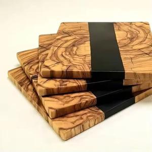 Posavasos de cerveza cuadrado de resina epoxi y madera de acacia natural, productos en tendencia, diseño moderno para bebidas - Product Image 2