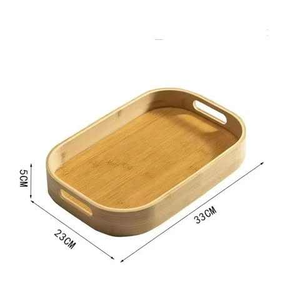Bandeja Rectangular Moderna de Madera Maciza de Mango para Servir Té, Desayuno, Comida y Café, con Asas Fáciles de Sostener, Vajilla Grande para Mesa o Escritorio - Product Image 3