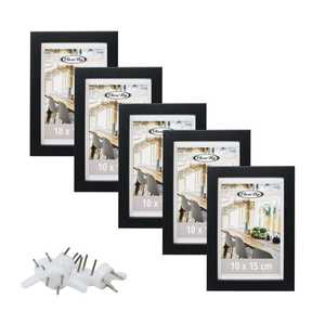 Juego de 5 Marcos de Fotos Negros de 10 x 15 cm, Colección de Marcos para Cuadros - Product Image 3
