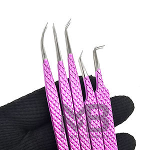 Puntas lisas recubiertas de Color a elección del cliente, pinzas de extensión de pestañas antimagnéticas de 10mm, acero inoxidable japonés personalizado - Product Image 3