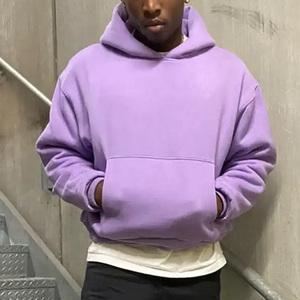 Sweat à capuche court 500 g/m² en éponge française Plain boxy Drop Shoulder mens Hoodie heavyweight Blank heavyweight Hoodie manufacturer - Product Image 3