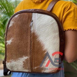 กระเป๋าเป้สะพายหลังหนังวัวแท้แบบย้อนยุคหนังวัวแท้ทำด้วยมือสำหรับทุกเพศแนววินเทจ - Product Image 1