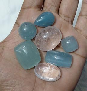 Véritable aigue-marine naturelle Morganite Cabochon Pierres précieuses en vrac pour la fabrication de bijoux Aigue-marine Lot de gros - Product Image 3