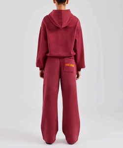 Ensemble de survêtement long en molleton pour femme, streetwear d'hiver, confortable, en molleton, chaud, décontracté, deux pièces, sweat-shirt à col rond, pantalon - Product Image 5