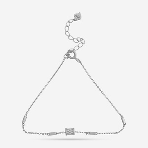 14K <b>Gold</b> and 92.5 Silver <b>Beaded</b> <b>Bracelet</b> Rhodium and <b>Gold</b> Plated with Flower and Key Motif for Gift - Product Image 5