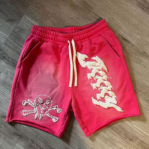 Pantalones cortos informales de verano personalizados para hombre, 100% algodón, peso pesado, lavado con ácido, estilo de ropa informal desteñida al sol con estampado 3D Puff - Product Image 5