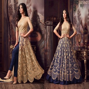 ชุดปาร์ตี้ดีไซน์สวยสวมใส่ได้สำหรับผู้หญิงชุดงานปาร์ตี้ทำจากหินอินเดียผ้าไหมปักลายสำหรับผู้หญิงเสื้อผ้า500จากอินเดียและปากีสถาน - Product Image 3