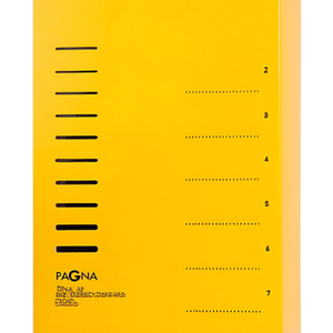 PAGNA DIN <b>A4</b> 240g/m Yellow Color Filing <b>Folder</b> Pressed Chipboard with 7 Black Compartments - Product Image 2