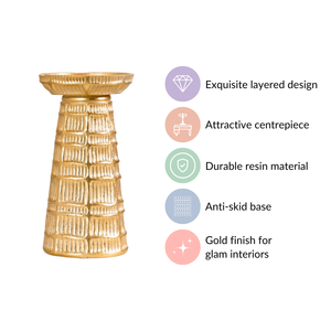 Porte-bougie cylindrique en fer durable Golden Glow pour la décoration de la maison - Product Image 6