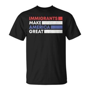 Camiseta para Inmigrantes: Haces América Grande de Nuevo, Diseño Inspirado en la Bandera Americana para Promociones - Product Image 1