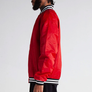 Wholesale High Quality Custom Made Men's Bomber <b>Jackets</b> for Winter Satin Letterman <b>Jacket</b> <b>Light</b> Grey Hot Selling Satin <b>Jacket</b> - Product Image 3