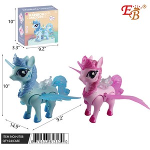 Strumento musicale giocattolo unicorno elettrico con luce e musica 24/2/12 pz/CS - Product Image 1