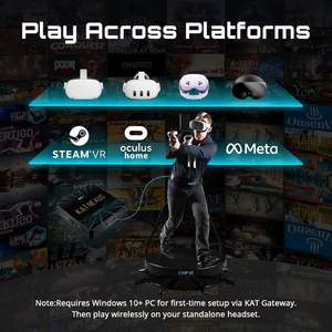 Série KAT Walk C2 VR |   Tapis de marche omnidirectionnel à 360° avec matériau ABS et accessoires pour jeux VR et fitness à domicile - Product Image 2