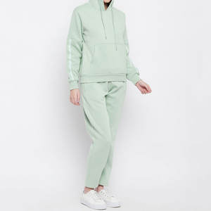 2025 nuevo otoño conjunto de chándal de dos piezas para mujer conjunto de Jogger de dos piezas sólido conjunto de pantalones con capucha con logotipo personalizado - Product Image 4