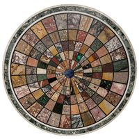 Marmor-Mosaik Intarsienplatte Umweltfreundlicher Couchtisch für Wohnzimmermöbel Modern Rund