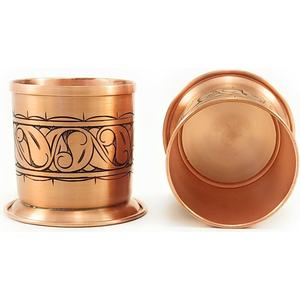 Taza de cobre hecha a mano Diseño creativo Taza de barril de metal de calidad premium con diferentes estilos disponibles - Product Image 1