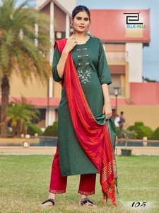 Travail manuel rayonne kurta ensemble Kurti avec Dupatta ensemble pour toutes les Occasions vêtements de mariage robes indiennes pour les femmes dernière 2023 - Product Image 6