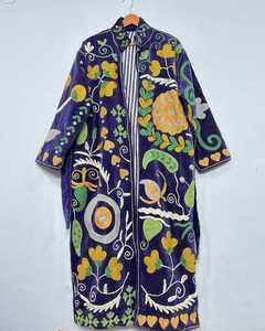 Uzbek เสื้อแจ็กเก็ตผ้ากำมะหยี่ปักลายดอกไม้, เสื้อคลุมกันหนาวตัวยาวใส่ได้ทั้งชายและหญิงชุดใส่ในงานปาร์ตี้ฤดูร้อน - Product Image 4