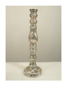 Silver Mercury Glass <b>Taper</b> <b>Candle</b> <b>Holders</b> (Set of 3) - Product Image 1